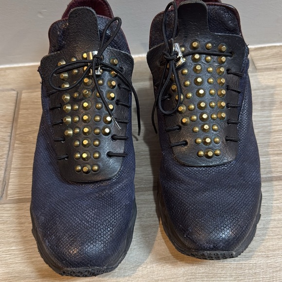 Super cool A.S.98 shoes size 37 u.s. 6.5 blue textured shoes and rivets A.S. 98 - Picture 2 of 9